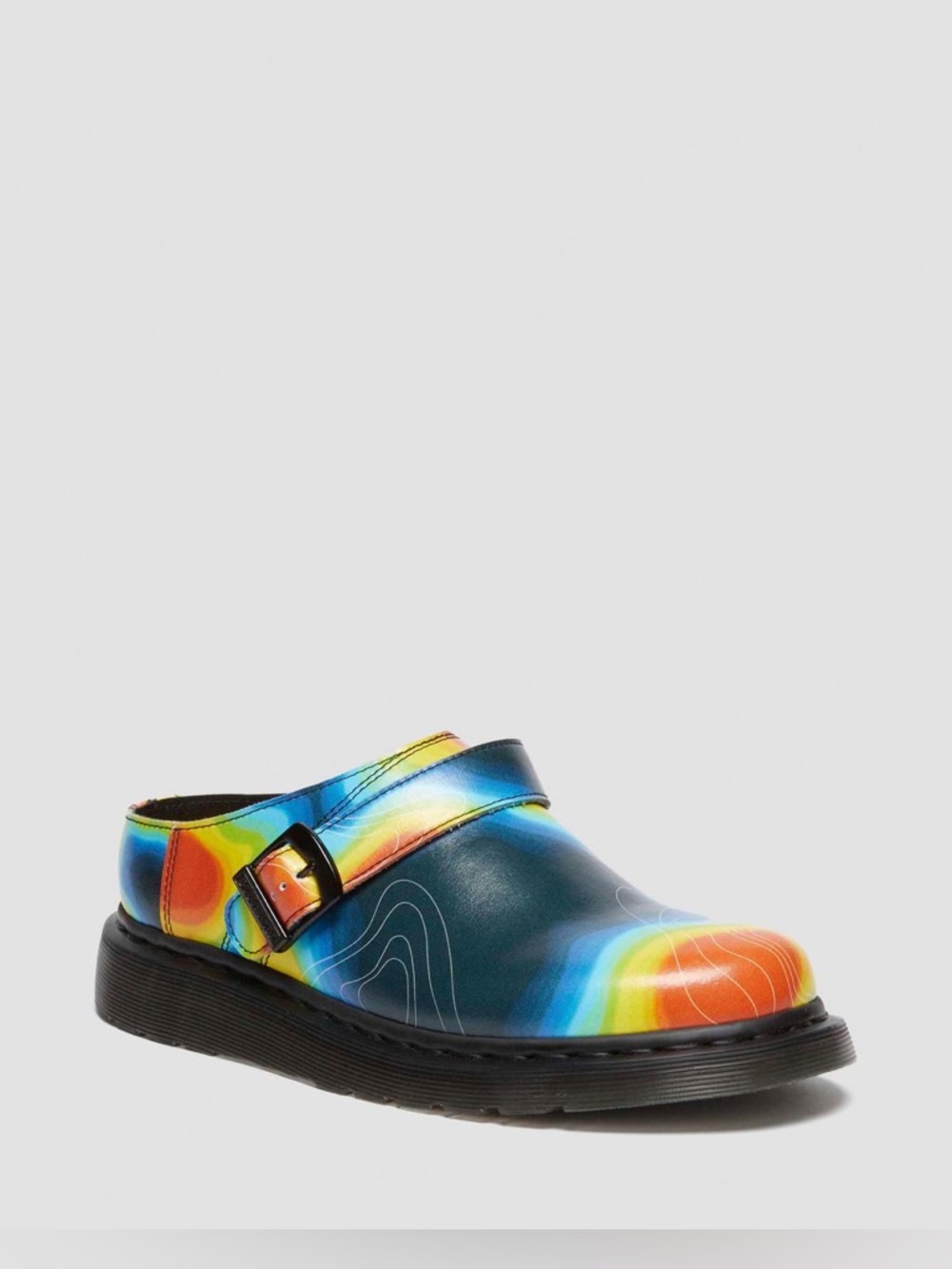 Dr. Martens Kids Heat-Map Print Buckle Clogs in Yellow, Red, Blue, Black - Picture 4 of 14